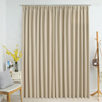 Dealsmate  Blackout Curtain with Hooks Beige 290x245 cm