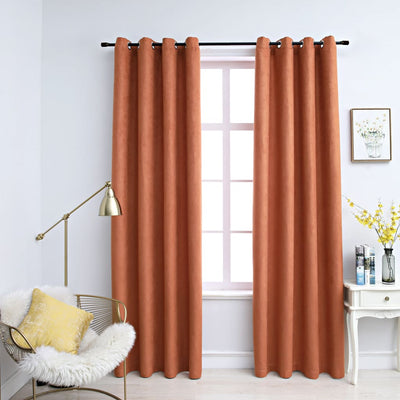 Dealsmate  Blackout Curtains with Metal Rings 2 pcs Rust 140x245 cm