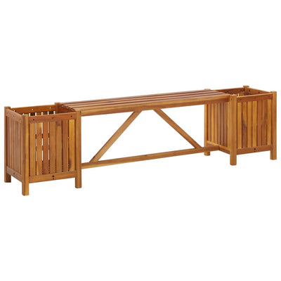 Dealsmate  Garden Bench with 2 Planters 150x30x40 cm Solid Acacia Wood