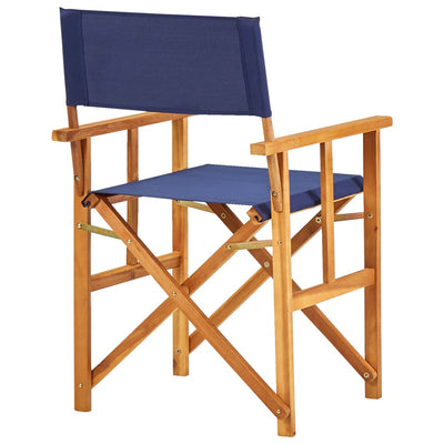 Dealsmate  Director's Chairs 2 pcs Solid Acacia Wood Blue