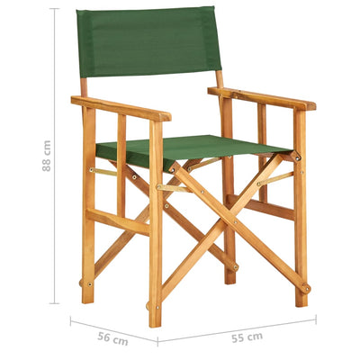 Dealsmate  Director's Chair Solid Acacia Wood Green