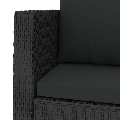 Dealsmate  2 Piece Garden Lounge Set with Cushions Poly Rattan Black
