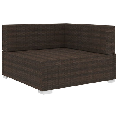 Dealsmate  Sectional Corner Chair 1 pc with Cushions Poly Rattan Brown