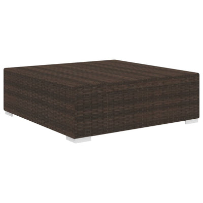 Dealsmate  Sectional Footrest 1 pc with Cushion Poly Rattan Brown