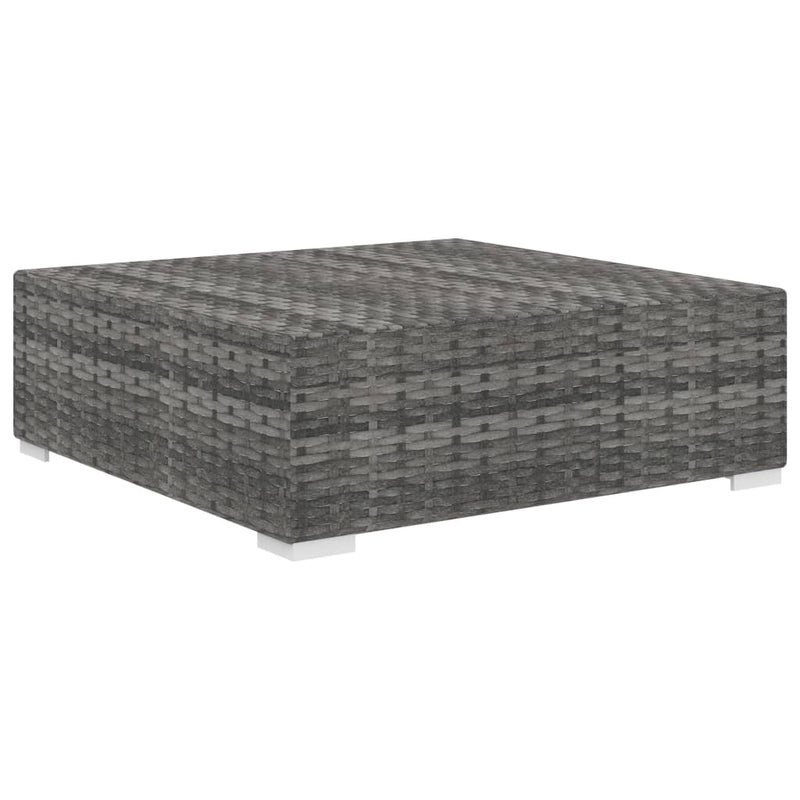 Dealsmate  Sectional Footrest 1 pc with Cushion Poly Rattan Grey