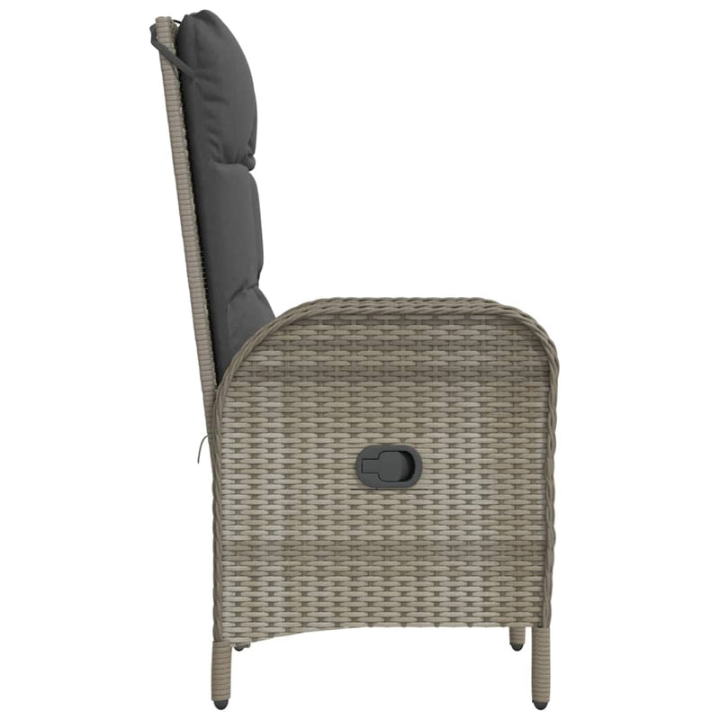 Dealsmate  Outdoor Chairs 2 pcs Poly Rattan Grey