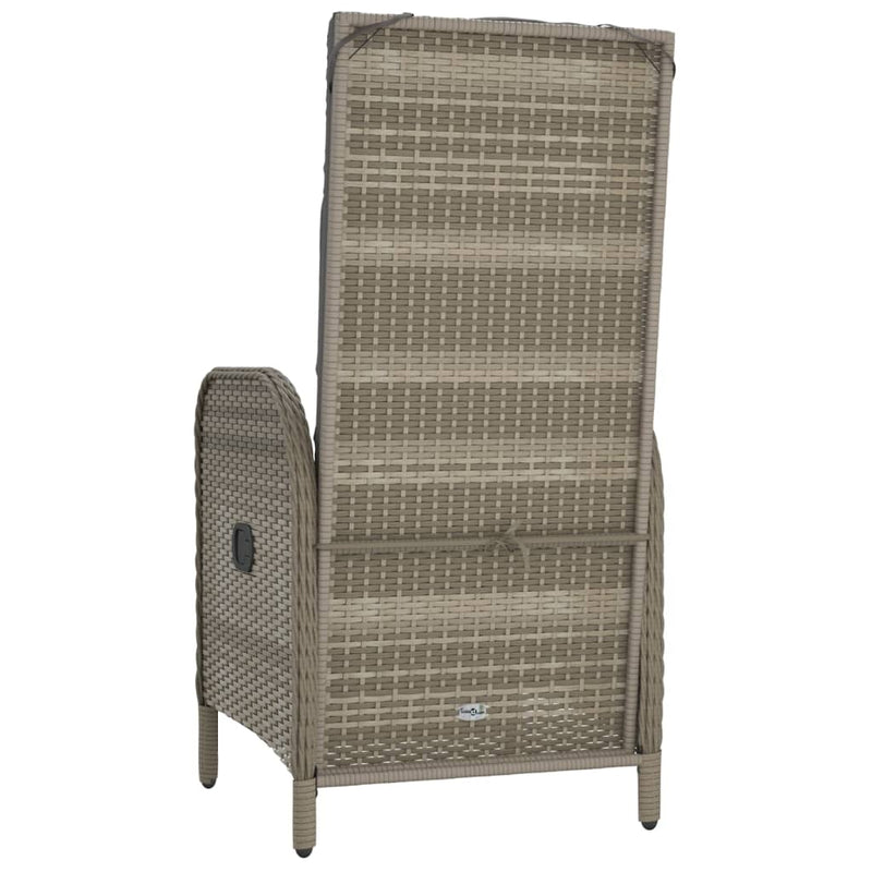 Dealsmate  Outdoor Chairs 2 pcs Poly Rattan Grey