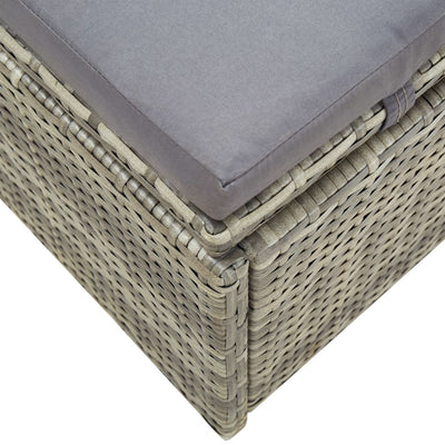 Dealsmate  Sunbed with Cushion Grey Poly Rattan