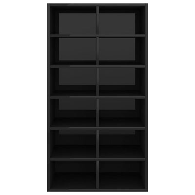 Dealsmate  Shoe Rack High Gloss Black 54x34x100 cm Chipboard
