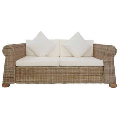 Dealsmate  2 Piece Sofa Set with Cushions Natural Rattan