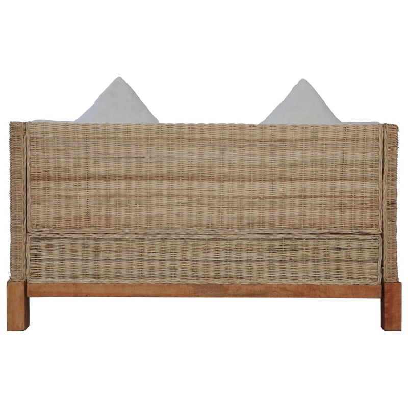 Dealsmate  3 Piece Sofa Set with Cushions Natural Rattan