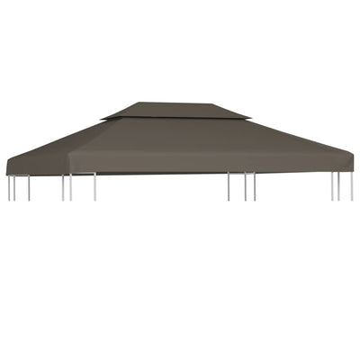 Dealsmate  2-Tier Gazebo Top Cover 310 g/m? 4x3 m Taupe