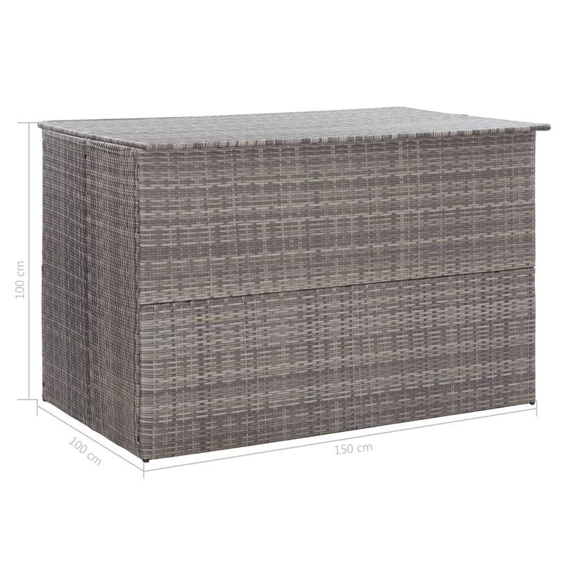 Dealsmate  Garden Storage Box Grey 150x100x100 cm Poly Rattan