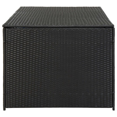 Dealsmate  Garden Storage Box Poly Rattan 180x90x70 cm Black