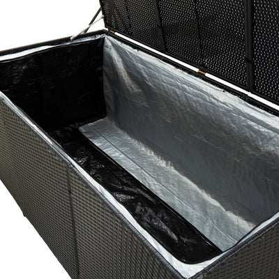 Dealsmate  Garden Storage Box Poly Rattan 180x90x70 cm Black