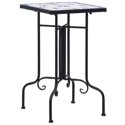 Dealsmate  Mosaic Side Table Blue and White Ceramic