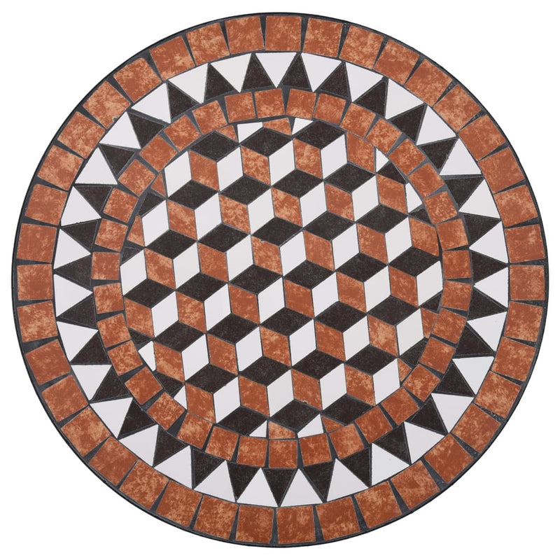 Dealsmate  Mosaic Bistro Table Brown 60cm Ceramic