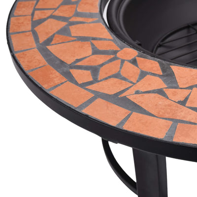 Dealsmate  Mosaic Fire Pit Terracotta 68cm Ceramic