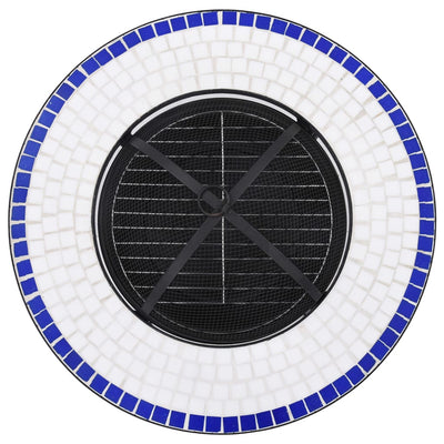 Dealsmate  Mosaic Fire Pit Table Blue and White 68 cm Ceramic