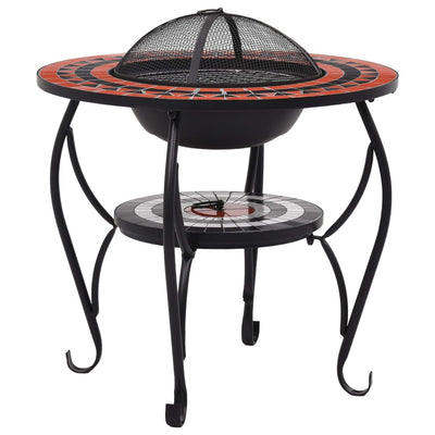 Dealsmate  Mosaic Fire Pit Table Terracotta and White 68 cm Ceramic