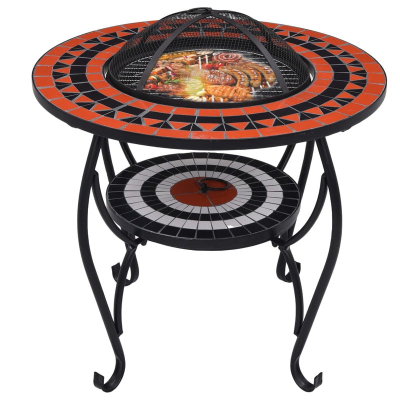 Dealsmate  Mosaic Fire Pit Table Terracotta and White 68 cm Ceramic