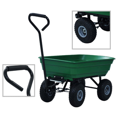 Dealsmate  Garden Tipping Hand Cart 300 kg 75L Green