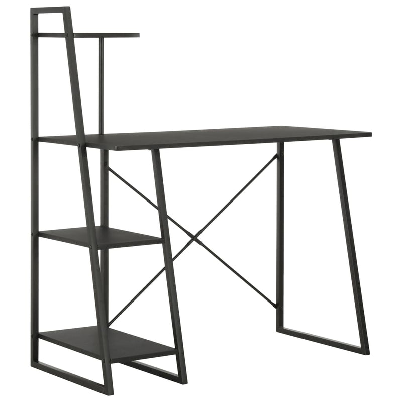 Dealsmate  Desk with Shelving Unit Black 102x50x117 cm