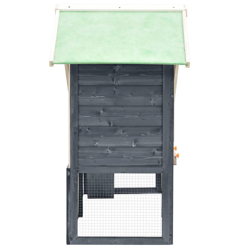 Dealsmate  Rabbit Hutch Grey and White 140x63x120 cm Solid Firwood