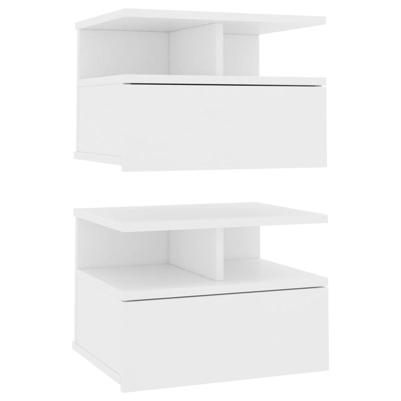 Dealsmate  Floating Nightstands 2 pcs White 40x31x27 cm Engineered Wood