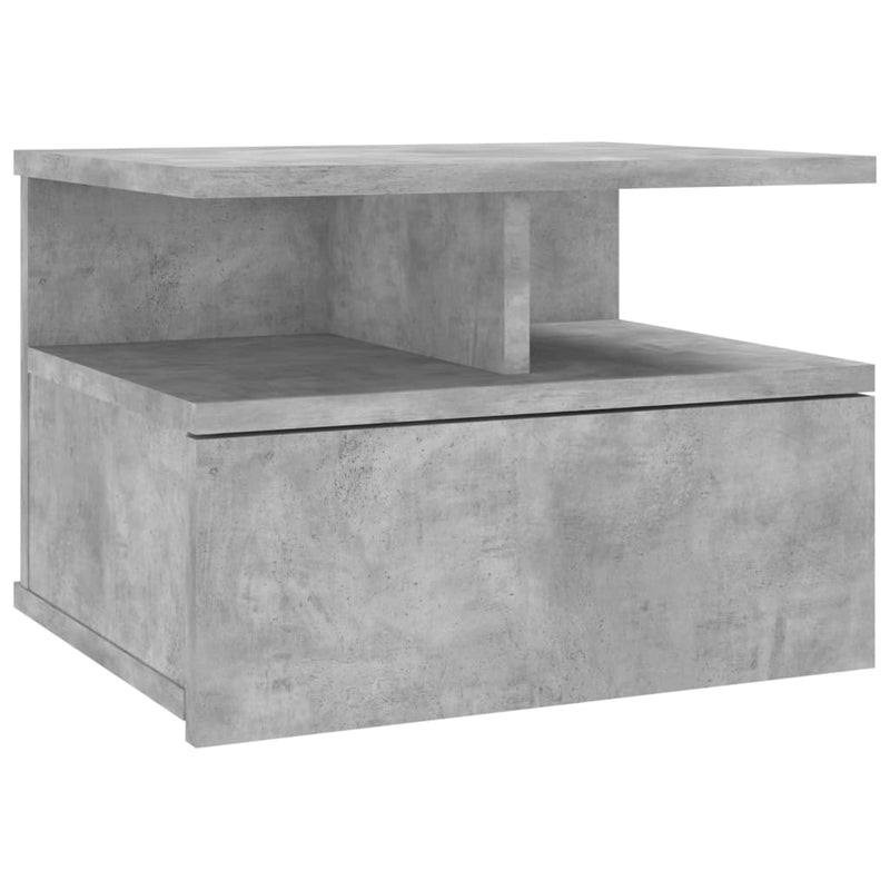 Dealsmate  Floating Nightstand Concrete Grey 40x31x27 cm Engineered Wood