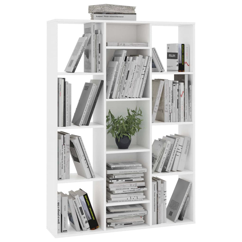 Dealsmate  Room Divider/Book Cabinet White 100x24x140 cm Engineered Wood