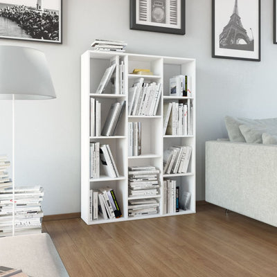 Dealsmate  Room Divider/Book Cabinet White 100x24x140 cm Engineered Wood