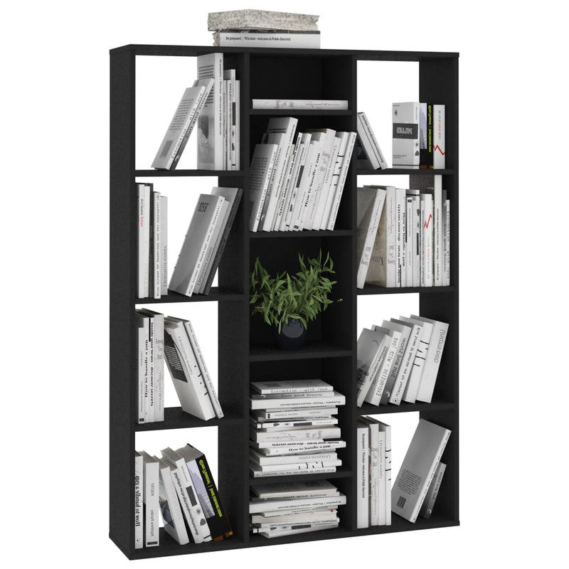 Dealsmate  Room Divider/Book Cabinet Black 100x24x140 cm Engineered Wood