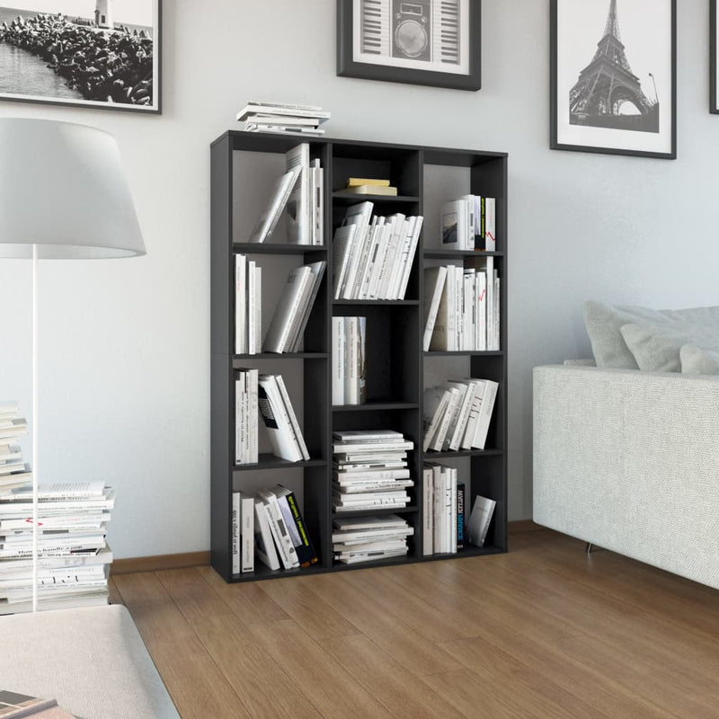 Dealsmate  Room Divider/Book Cabinet Black 100x24x140 cm Engineered Wood