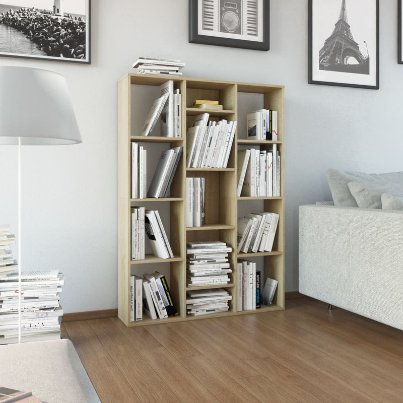 Dealsmate  Room Divider/Book Cabinet Sonoma Oak 100x24x140 cm Engineered Wood
