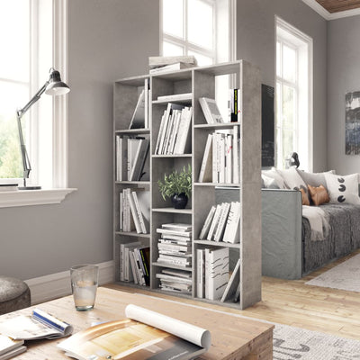 Dealsmate  Room Divider/Book Cabinet Concrete Grey 100x24x140 cm Chipboard
