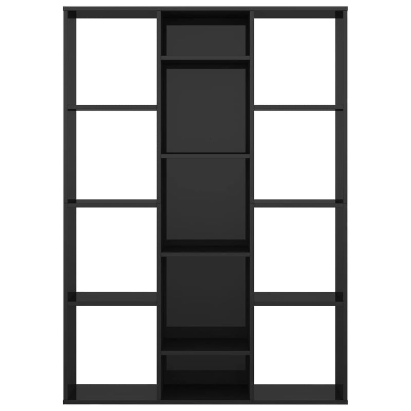 Dealsmate  Room Divider/Book Cabinet High Gloss Black 100x24x140 cm Chipboard