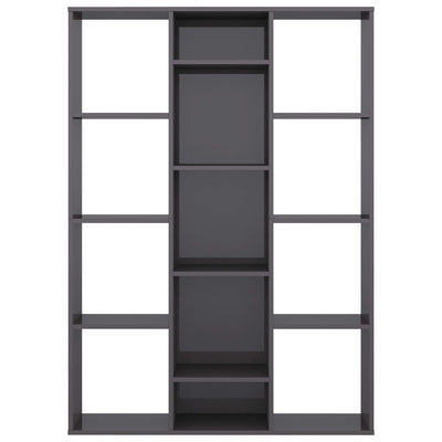 Dealsmate  Room Divider/Book Cabinet High Gloss Grey 100x24x140 cm Engineered Wood