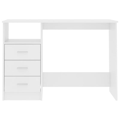 Dealsmate  Desk with Drawers White 110x50x76 cm Engineered Wood