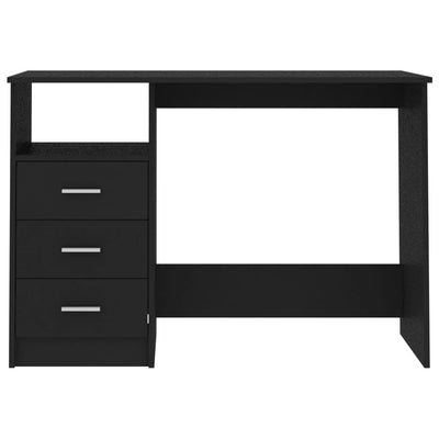 Dealsmate  Desk with Drawers Black 110x50x76 cm Engineered Wood