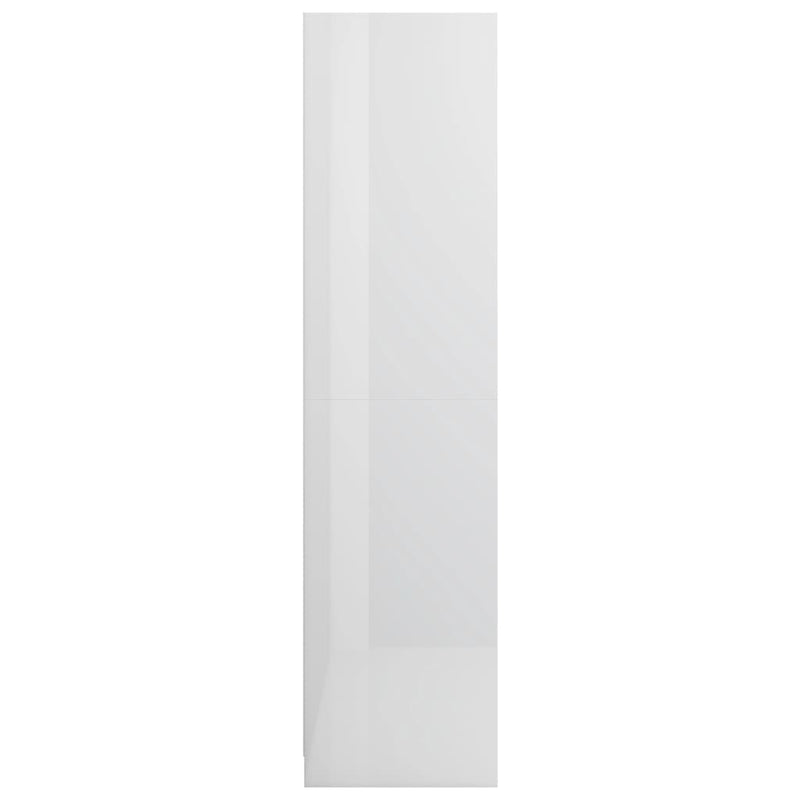 Dealsmate  Wardrobe High Gloss White 100x50x200 cm Chipboard
