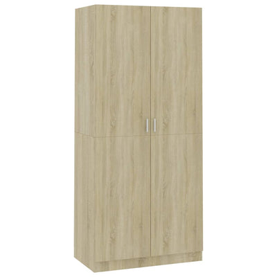 Dealsmate  Wardrobe Sonoma Oak 90x52x200 cm Chipboard