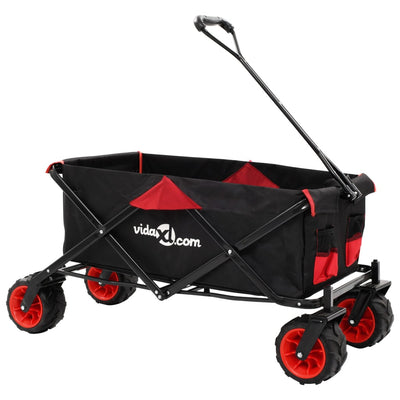 Dealsmate  Folding Hand Trolley Metal Red and Black