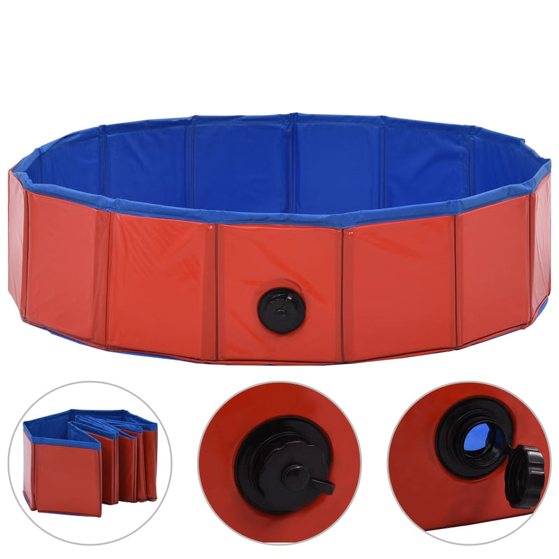 Dealsmate  Foldable Dog Swimming Pool Red 80x20 cm PVC