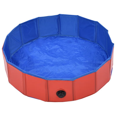 Dealsmate  Foldable Dog Swimming Pool Red 80x20 cm PVC