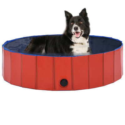 Dealsmate  Foldable Dog Swimming Pool Red 120x30 cm PVC