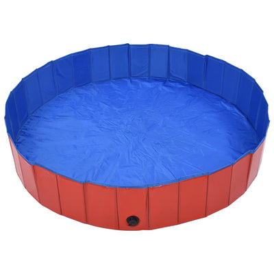 Dealsmate  Foldable Dog Swimming Pool Red 160x30 cm PVC