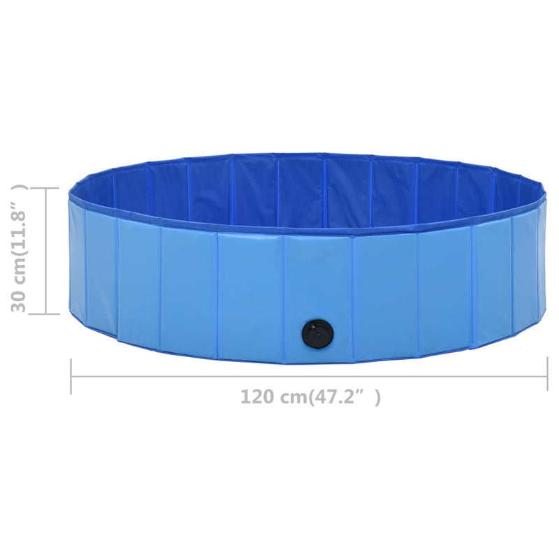 Dealsmate  Foldable Dog Swimming Pool Blue 120x30 cm PVC