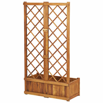 Dealsmate  Raised Bed with Trellis 80x38x150 cm Solid Acacia Wood