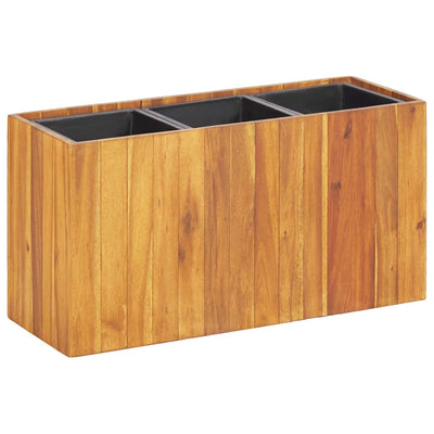 Dealsmate  Garden Raised Bed with 3 Pots Solid Acacia Wood